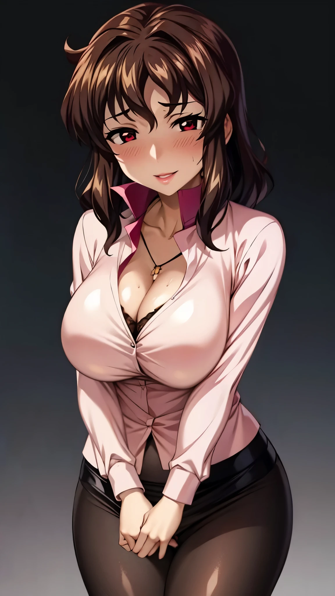 ((masutepiece, Best Quality, hight resolution, nffsw, Perfect Pixel, 4K, nffsw, nffsw))), 1girl in, Single, Solo, Beautie、full body seen、 ((Middle Wave Hair, Bangs, Brown hair)), ((Brown-eyed, Beautiful eyelashes, Realistic eyes)), ((Detailed face, Blushing:1.2)), ((Smooth texture:0.75, Realistic texture:0.65, Photorealistic:1.1, Anime CG style)), medium breasts, Dynamic Angle, Perfect body, White tennis wear, White short sleeve collar shirt、White pleated skirt,breasts looking、(no-bra)、、 tennis coat、during daytime、all-fours、Looks Back、Transverse breasts))))、Very embarrassing panic smile、(Pink floral lace panties)、