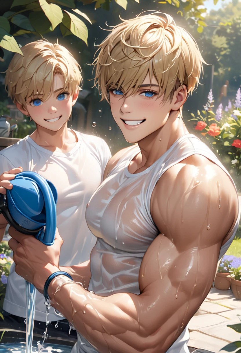 Sanji and Roronoa Zoro from One Piece in a kitchen. Sweating. Drinking protein shakes. Growing bigger muscles and crotch bulges. Both have trained themselves to look and act like big dumb bodybuilder jocks. Blending in with the other bodybuilder jocks. Assimilation. Dumb jock bros. Blank stares. Hyper crotch bulges. Dumber and dumber. IQ drain. Both equally muscular. "Bro, I feel ... kinda ... uhhh ... stupid...? Like my head gets ... dumber, and ... dumber, and ... dumber..... I'll ... be dumb ... for Coach.... Bigger and bigger ... dumber and dumber.... Huhuhuh.... Yes, Coach. A good dumb jock is big and dumb. A good dumb jock's what I'll become...." Chuckling vapidly. Hyper biceps. Hyper triceps. Broad shoulders. Thick, meaty hyper pecs. Hyper traps. Tank tops. Blank stare. Open mouths. Vapid. bro. bodybuilder. IQ drain. Jock. hypnosis. dumber. Big crotch bulges. Dumbing down. Brainwashing. Giant muscles. Hyper muscles. Dumber and dumber. Bigger and bigger. Muscleheads. Meatheads. Jocks. Hypnotized. Hypnosis. Brainwashed. Brainwashing. Subliminal hypnosis. Flexing. Tall and muscular.