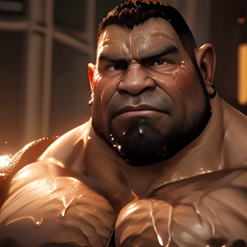 American Male、Dark skin、Big body、Strong beard、Very large body、Very large muscles、Wearing a black long sleeve tuxedo、Six Pack、A sharp face、Muscle Pose、Crotch detail、And then draw the whole body、Bald、Plump crotch、スキンヘッド、no hair