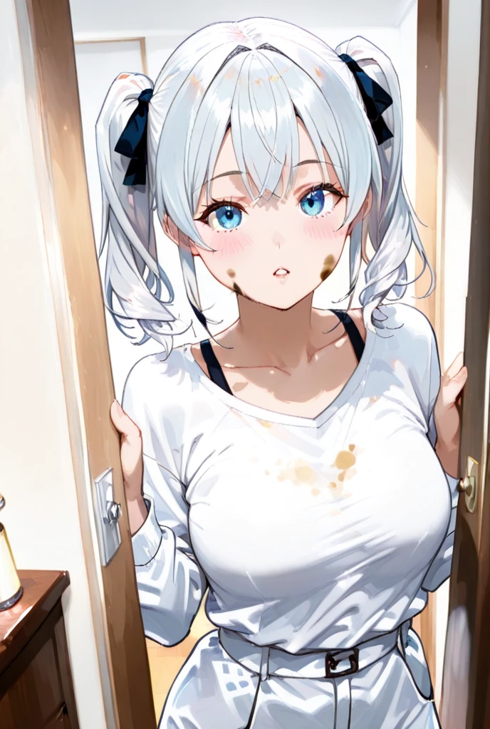 masterpiece, best quality,anime style, 1 girl,(((slender body))), (((small eyes,small breast))),(((gym uniform))),(((((3 monkey grabbing the girl))))),((((cum facial)))), (beautiful face), (((short hair))), (((straight hair))), ((((silver hair)))),detailed beautiful skin, (perfect hands, perfect anatomy)
