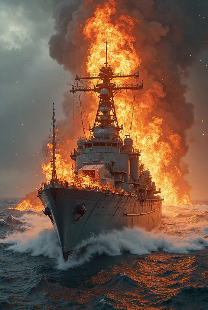 Destroyer hit by nuclear strike