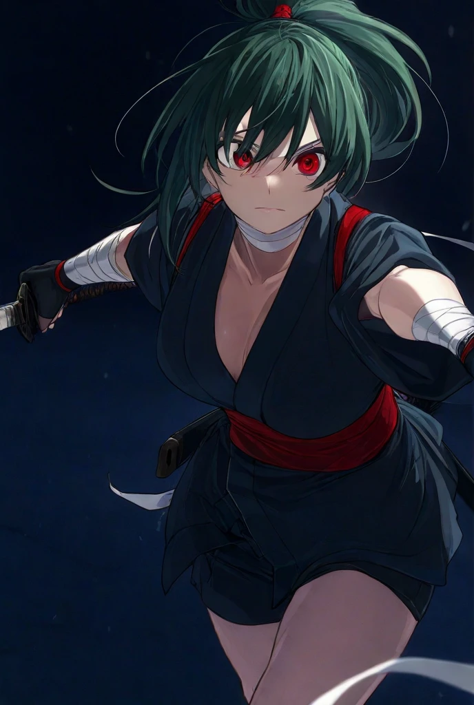 anime screenshot, 1 adult girl, dark sorceress witch, magic battle scene, powerful sorcery technique, anime tv, anime fantasy shonen, dark fantasy, magic ability, pink fire skeletons, cel shading: adult female witch in attack stance, crawling ready to attack, chained in holy shackles, very short charcoal black hair covering her face as if very dark and light, a look of murderous madness and an athletic body, dark torn clothes with a long dirty torn dress, skeleton flames pink summoning