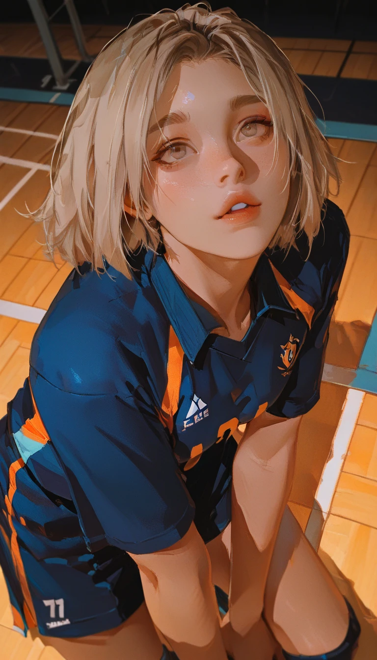 masterpiece, best quality, 8k, absurdres, (upper body:1.4), white shirt, beautiful girl, pretty face, looking at viewer, smile, ultra realistic, highres, photography, film grain, chromatic aberration, sharp focus, HDR, facelight, dynamic lighting, cinematic lighting, professional shadow, simple background, (dull yellow background:1.4), highest detailed, extreme detailed, ultra detailed, finely detail, real skin, delicate facial features, detailed face and eyes, sharp pupils, realistic pupils high quality,HD,16k,sharp lines,1 girl,Female tennis athlete ,cute face, large breasts, nice legs,At the tennis venue,focus girl,detailed beautiful face,detailed clothes,beautiful eyes,cool,dynamic angle Loire, short-haired, bobhair, Parting hair to the side, blue eyes))), (((blonde hair))), dynamicposes, Manga style , Depict a group of characters in different action scenes, from intense battles to joyous moments, with dramatic lines of speed and bold sound effects, capturing the excitement and energy of the story, palm laser beams, Attack forward with the palm of your hand, Yellowstone Park, Grand Canyon,(Wear black stretch pants for the waist hole、Match the color and texture of the fabric、Match shading)、(Accurately fit the fishing belt、Match color and texture)
