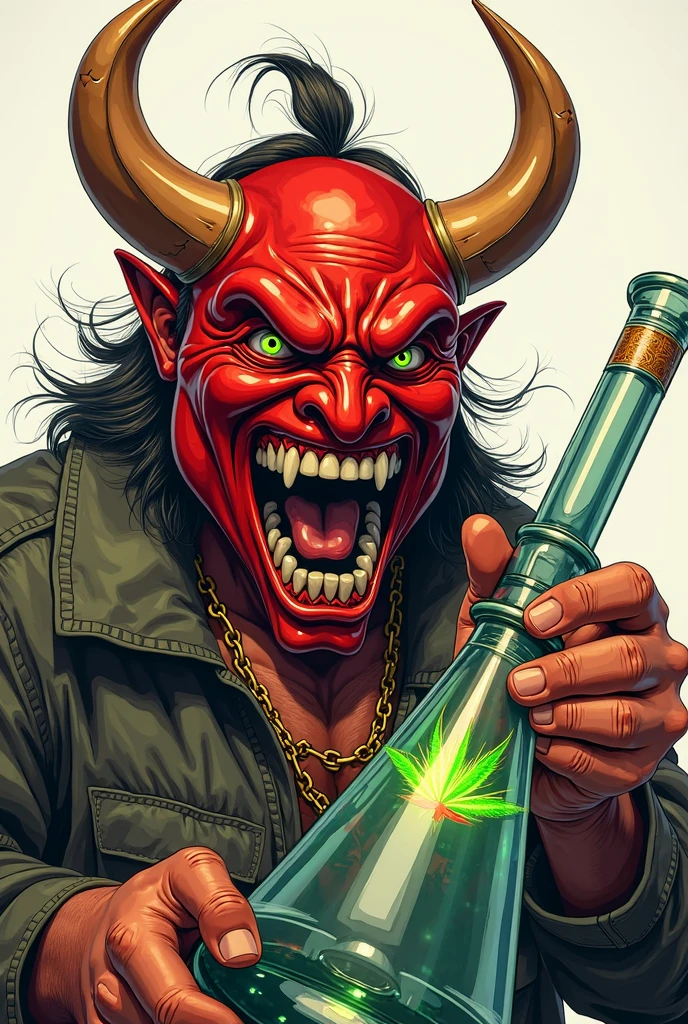 traditional tattoo design demon trapped in the bottle