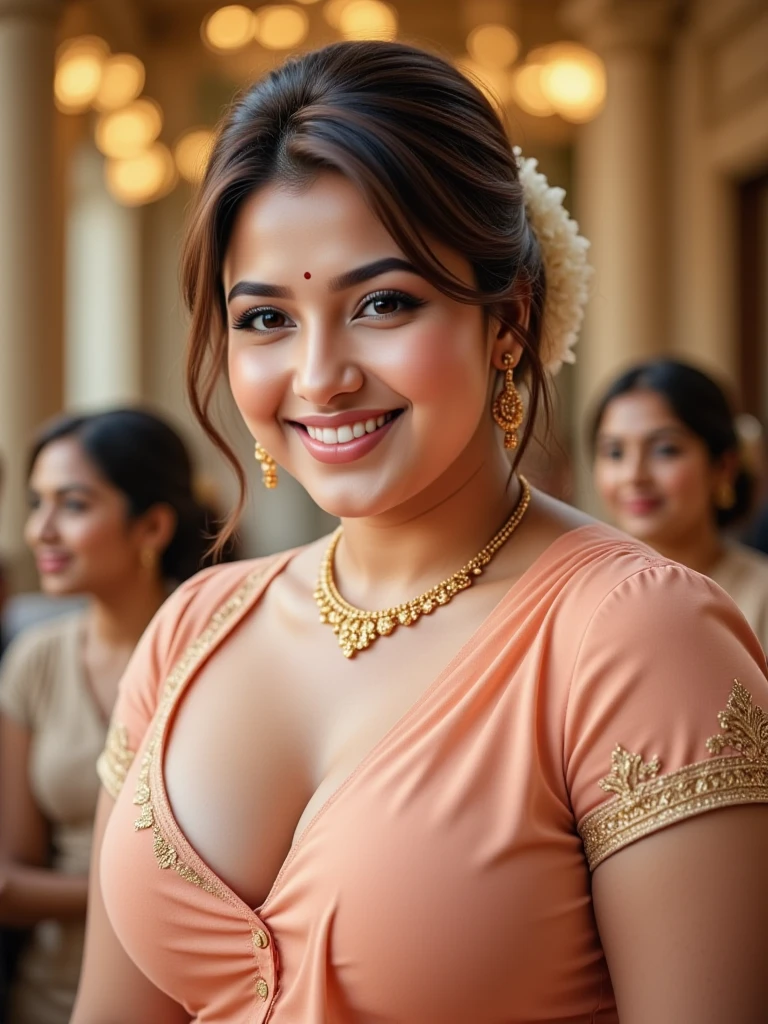 Outdoor image of 21yo  in school school photo in school masterpiece, (photorealistic:1.7), best quality, beautiful lighting, Eleanor Latino Woman 20yo Old Big Breasts Plus Size Model random colour beautiful eyes extremely high Bun long extreme curly hair Lifts wearing Indian flowers ethnic enegance princess transparentsalwar kameez. Flowers on hair (Persian princess)),off shoulder ,bra, big  wearing flower tiara on the head,from top view, (selfie), extreme close up photo of curvy Latina indian, hourglass figure, swooping breasts, sexy armpits, seducing on mountains, French braid hair, necklace, sultry, winking at viewer annoyingly, reddish pink lace bra and saree, night, (cinematic:1.3), intricate details, (Art Station:1.2),Tamil pretty girl, ultra realistic skin (best picture quality，4k,8k，high-definition，masterpiece:1.2)，Ultra-detailed，(lifelike，lifelike，lifelike:1.37)。Indian festivaledium size breast, visible cleavage, indian traditional dress, visible cleavage, paint festival，holi paint：1.37.beautiful Indian girl，Colorful paint on face，Holi festival, brown eyes，exquisite gold jewelry，happy，long wavy brown hairs, hapiness，Contagious smile，Colorful indian saree costumes，colored nails，Holi paint on body，Splashes of colorful paint at events，holi celebration background，Color spray painting，Energetic movement，Dynamic and powerful abstract art，rich colors，propylene，Vivid rainbow hues，hapiness lively atmosphere，bright orange，Pink，Whimsical and dreamy，Spontaneous splashing，bold color contrast。hair bun 