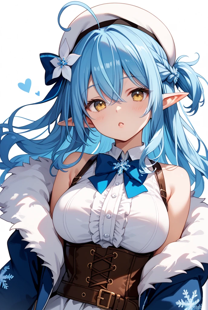 (muste piece), (best quality), (score_9, score_8_up, score_7_up), very detailed eyes, expressive eyes, perfect face, very detailed face, highly detailed face, beautiful girl, 8K, beautiful girl, white background, delicate and beautiful face and eyes, dark intense shadow, 1 girl, vtuber style, cool girl, hololive, vtuber, Yukihana Lamy, Elf ears, blue hair, heart ahoge, hololive summer 2023 swimsuit, bare shoulders, layered bikini, blue bikini, striped bikini, bikini skirt, cameltoe, big chest, cleavage, bare arms, smile, wet hair, wet body, body visible through clothes, chest visible through clothes, (full body), doggystyle, sweating, from back, ass focus,