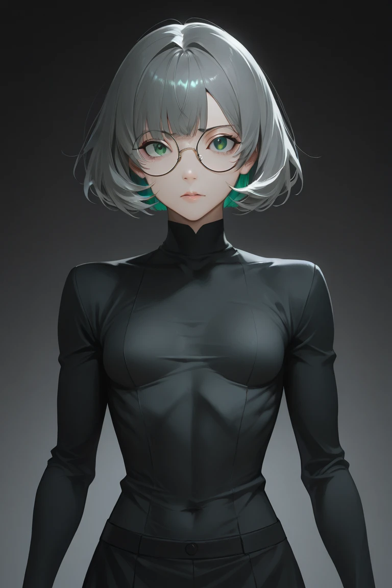 (masterpiece, best quality,) 1girl,
short hair, green eyes, silver hair, bob cut, braid, glasses, large breasts, sleeveless, dress, fantasy,
portrait, night, bokeh,