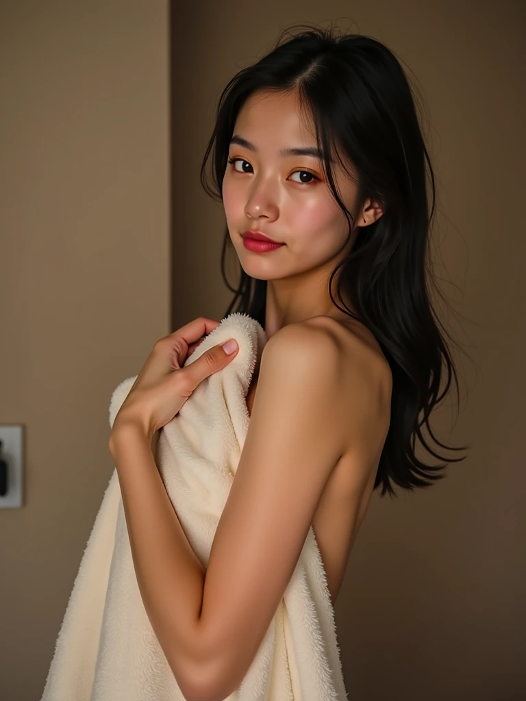 4k high quality, bathroom, bathtub, naked, Chinese girl, teen 17 years old, long hair, beautiful eye, sexy pose