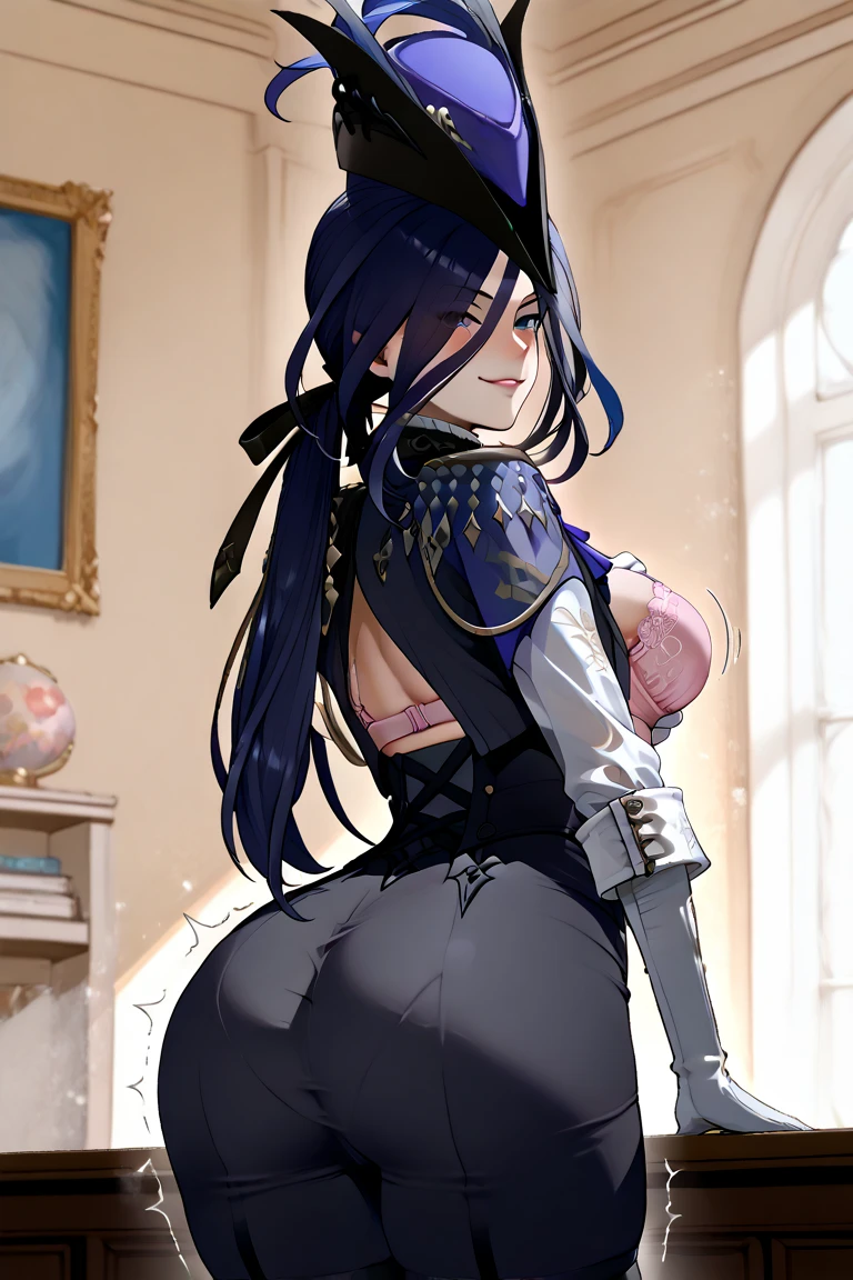 nsfw, sexy, a milf, mature woman, karulawaturei, standing, solo, , sundress, masterpiece, best quality, detailed face, detailed eyes, highres, black stocking, big ass