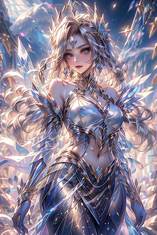 arafed high details, best quality, 16k, [ultra detailed], masterpiece, best quality, (extremely detailed), dynamic angle, ultra wide shot, photorealistim, RAW, fantasy art, dnd art, fantasy art, realistic art, a wide angle picture of a female aasimar sorceress casting a lightning spell, full body (intense details, Masterpiece, best quality), D&D aasimar, exremley beautiful female aasimar, silver hair, long hair, wavy hair, dynamic eyes color, angelic eyes, radiant magical eyes, ultra detailed face (intense details, Masterpiece, best quality), spread angelic wings, white angelic wings (intense details, Masterpiece, best quality), wearing [black] robe, wearing blue cloak, long cloak, flowing cloak with lightning motifs (intense details, Masterpiece, best quality), armed with magical staff (intense details, Masterpiece, best quality), manipulating lightning magical energy (intense details, Masterpiece, best quality), controlling lightning, dark fantasy magical tower background, evil temple background (intense details, Masterpiece, best quality), rpg portrait, LightningMagicAI, Cinematic Hollywood Film, feathered wings