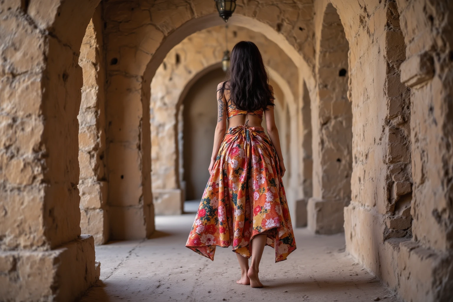 Create an image of a round umbanda satin skirt without a red and purple print