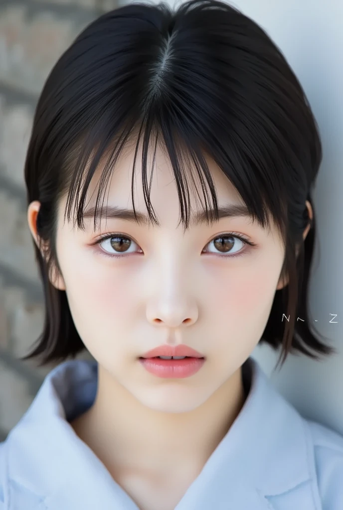 photorealistic, Photography ,BREAK, short hair woman, taking a (selfie:1.8), (from above:1.5) , (blue lace bra), in bedroom , white background, (short hair), BREAK, 8k , LAW , best-quality, masterpiece, hyper realistic detail shiny skin , natural shading , realistic shadow, BREAK (hyper realistic detail shiny skin, detailed skin, detailed hair, ultra sharpness, intricate details), perfect anatomy