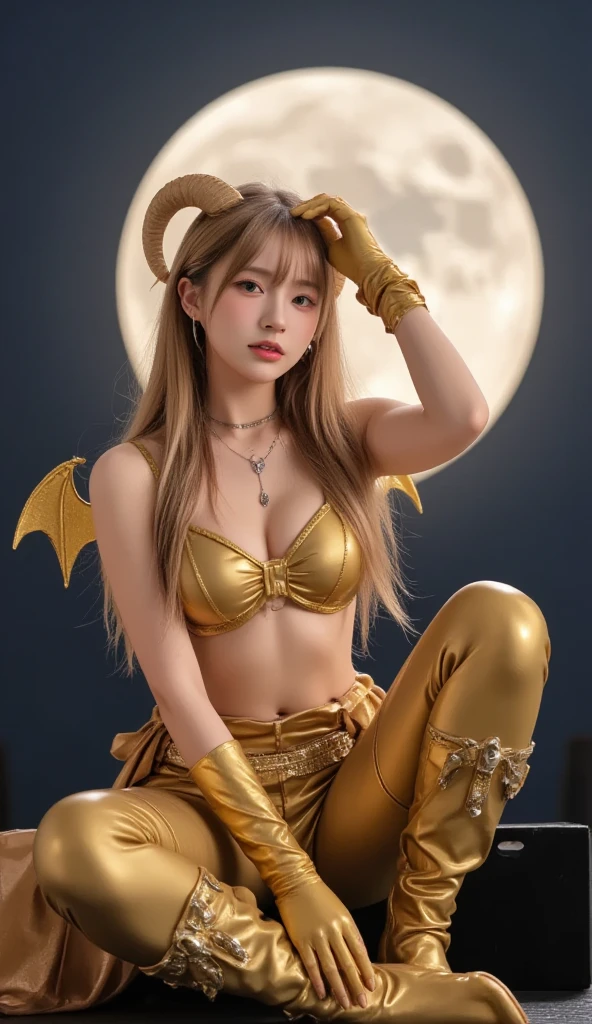 (Masterpiece artwork、highest quallity、details Intricate、The ultra-detailed、ultra-quality、high resolution、The best shadows、The best lighting、4K)　　Eleven keywords:　The hair is golden　Beautiful blonde Longevity and immortality Beautiful figure Exceptional abilities Harmony with nature Noble culture Ancient races Fantasy works Role-playing games Beauty and elegance dark witch Magical talent　Females　　a beautiful girl　Mystic　fictional creatures　Old Dresses　The buttocks are seen through　standing on all fours　highlighting the buttocks　Sit with a beautiful back　Looking back. Black magical girl in a chino landscape