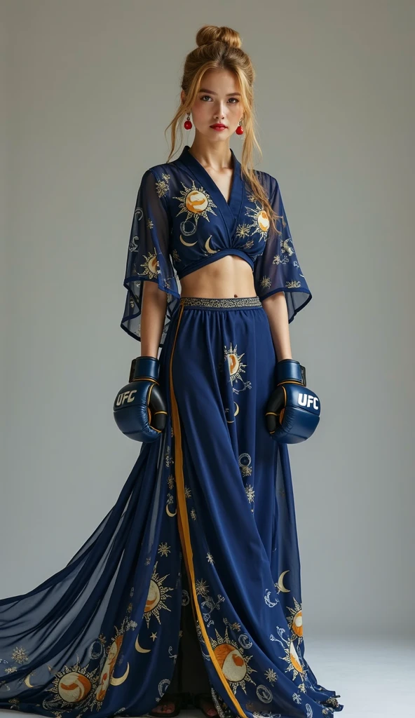 ukrainian gangster rapper lady in blue-yellow outfit