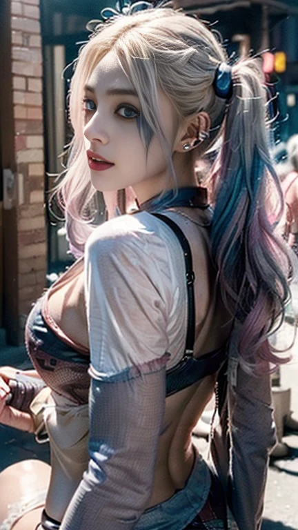 ((Ultra-high realistic image quality)), (Masterpiece: 1.5), (Best Quality: 1.5), High Resolution, High Detail, ((2 Girls, 2 girls)), Skin Highlight, Sharpen, Clear, straight hair, ponytail, cowboy shot, multicolored hair, rainbow colored bangs, Jewelry, bracelet, earrings, pale skin, smile, in the metro, ((school uniform), (unbuttoned a white (long shirt) revealing red lace bra: 1.3)), ((plaid pleated skirt: 1.2), (expose red lace thong: 1.1)), (small boobs), wide gap between thighs:1.6, large crotch gap, short, round hips, chubby, cleavage, makeup, navel piercing, Double Eyelids, small shoulders, flirting, ghetto tattoos, A lot of tattoos on the girls body, ((Pink vibrator in thigh-high socks))、