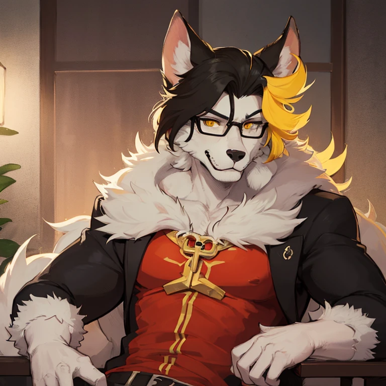 <lora:cassius-09:1>, cassius, solo, male focus, capelet, claws, topless male, (soft shading), 4k, hi res, detailed face, detailed eyes, detailed, (full body),by zackarry911, by zaush, (by personalami:0.5), zootopia style, red eyes, sitting, wine glass,