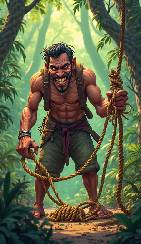 a zombie, caught in tendrils, of a huge plant