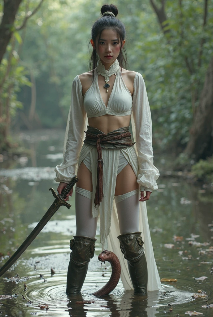 Emilia Clarke, lady of the lake, a fey woman partially submerged, arms outstretched (((holding Excaliber sword horizontaly))), water dripping off of transparent clothes, perfect body, large breasts, flowing gossamer clothing, enchanting,artstation,smooth, sharp focus, (digital painting:1.16), soft lighting, CGSociety,ArtStation,(__Hyperrealism:1.3),(__Photorealism:1.3),(Land Art:1.3),(CMYK Colors:0.5),naturalism,land Art,regionalism,shutterstock contest winner,trending on unsplash,featured on Flickr