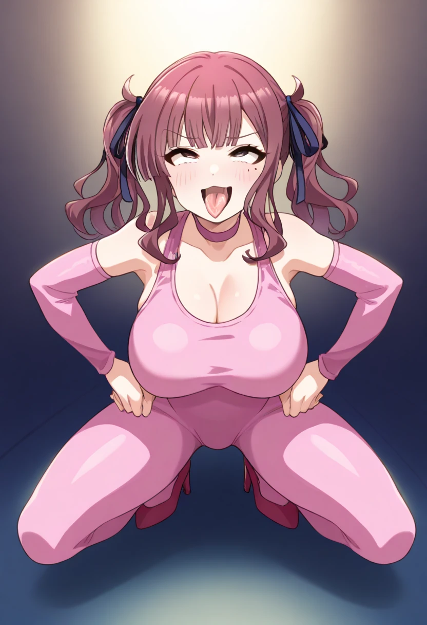 best image quality, highest quality, perfect anatomy, High resolution, 超get used to itな, 8K wallpaper, textured, get used to it, Personality, nffsw, 非常にget used to itなCG, sango pokemon, 1 girl, alone, Full body Esbian,long hair、pink color_hair, pink colorのhair,前hair, pink color_eye,ハート型のeye, 20-year-old,, see the beholder, laughter, Lewd face, (beautiful fece,big_chest:1.4), (beautiful_face:1.5),(narrow_waist), best image quality,masterpiece,8K,1 girl,大きなchest,big ass,Full body restraint,look at me,shiny purple inflatable latex bondage,purple bodysuit,Purple rubber suit,love hotel,on the hotel bed,pink bed,Large amount of pink rotor,Stuffy stuffiness,stuck,the whole body is restrained,embarrassing, wide hips, thick thighs, Huge natural chest, huge ass, erotic, かわいい笑face, bubble butt, 突き出たchest, perky nipples,eye立つ乳首,Full body restraint,Crab crotch,open your legs,raise both arms,fold your arms behind your head,High Leg Pose,Haigre Pose,orgasm face,her bounce.
