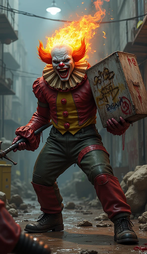 (Photorealistic photography, highres ,best quality, masterpiece:1.2), Actor young handsome Pennywise posing nude, young, detailed facial features, detailed eyes, detailed hands, stylish hair, no facial hair, slim athletic physique, no body hair,fully naked, holding a red air balloon, correct looking penis, well-shaped penis, smooth penis and balls, penis, alot of red balloons in background, red balloons backdrop, dramatic lighting,