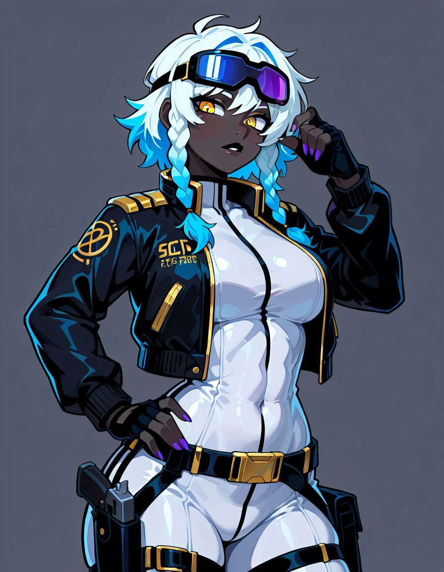 (((NSFW, sem roupas, pele escura))), (((NSFW, scientific fiction, pele escura, desenho de linha, aquarela))), with first person view high definition character art, personagem negra do jogo Borderlands, cabelo preto preso, First-person view, pronta para enfrentar seus inimigos, behind her a futuristic desert, personagem do jogo Borderlands. Esta imagem de alta qualidade, renderizada em 8K Ultra HD, mostra detalhes intrincados da cena. obra-prima aprimorada digitalmente ou pintada com requinte, scientific fiction, postura ativa, estilo de quadrinhos, post-apocalyptic fashion
