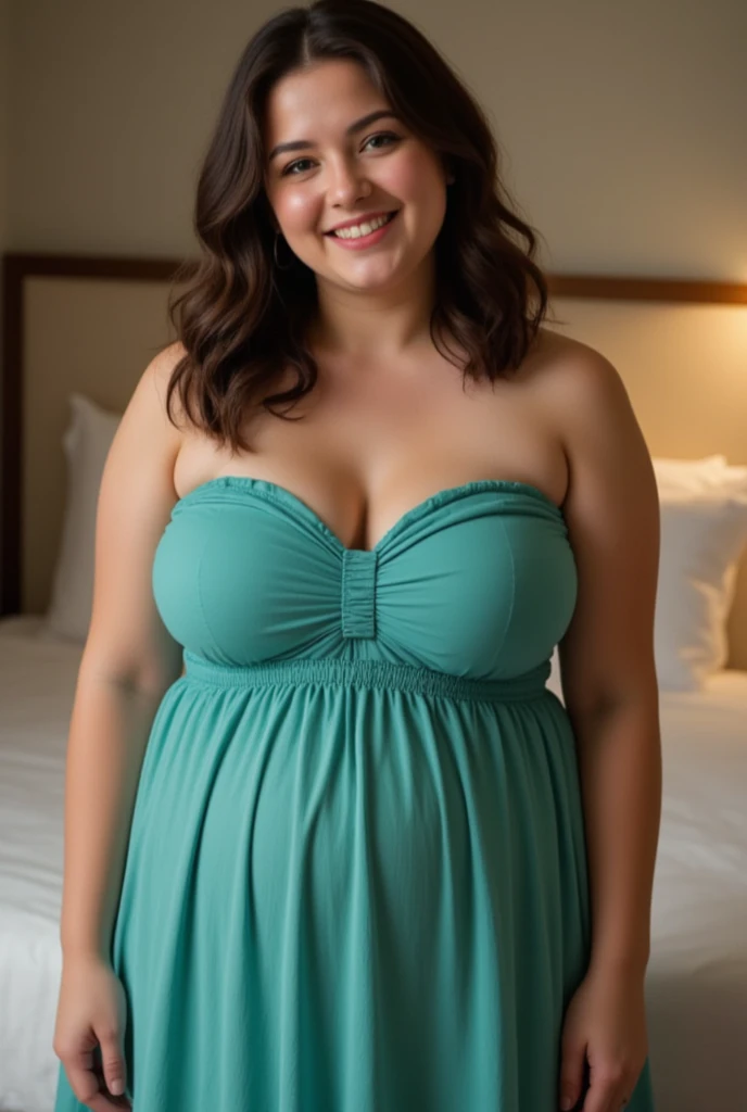 (Old Lady:1.7), Transparent transparency, (Light Green Chubby Strapless Dress), adorable, 1 girl, (face to face), , baby face, hium body portrait, (face details: 1), (eye details:1), ((big breasts)). wearing transparent transparency long shirt, .. Cute posed. proportional body. Ultra High Res. realistic: 1.4, UHD, poke a bun Hairstyle , lace