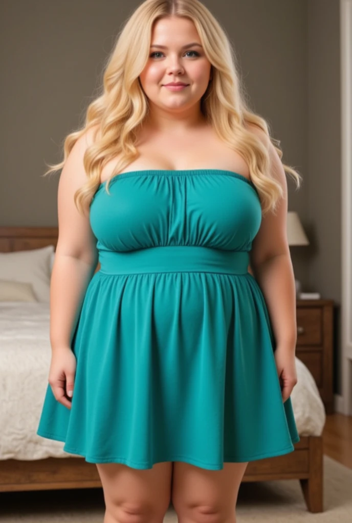 2heads, two-headed woman, curvy, Irish, blonde, age 29, one torso, casual dress, beautiful, happy, trileg,