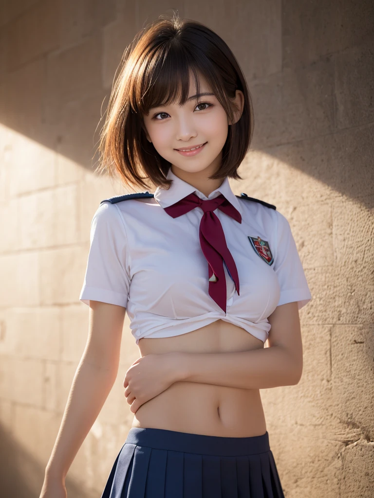 ((1 korean girl)), ethereal beautiful, beautiful girl,slim, 17 yhort hair),soft light, close up picture, masterpiece, best quality, photo-realistic, high resolution, detailed skin, 8k uhd, dslr, soft lighting, high quality, film grain, Sony A7S, full body, (thai_girlscout_uniform:1.4), simple background, ((spread legs pose)),(flat chest:1.4), (((small breast))), (nsfw:1.4), (nude)