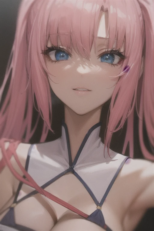Animation Style, Close-up of a cartoon woman with bunny ears and tail, There is a rabbit tail, With rabbit ears, Girls Design, Second-rate, portrait, Gisha, Animated images, Broad, Pink Hair, Hair covers the ears, Happy, Exquisite and powerful appearance, Dissonance, High target  