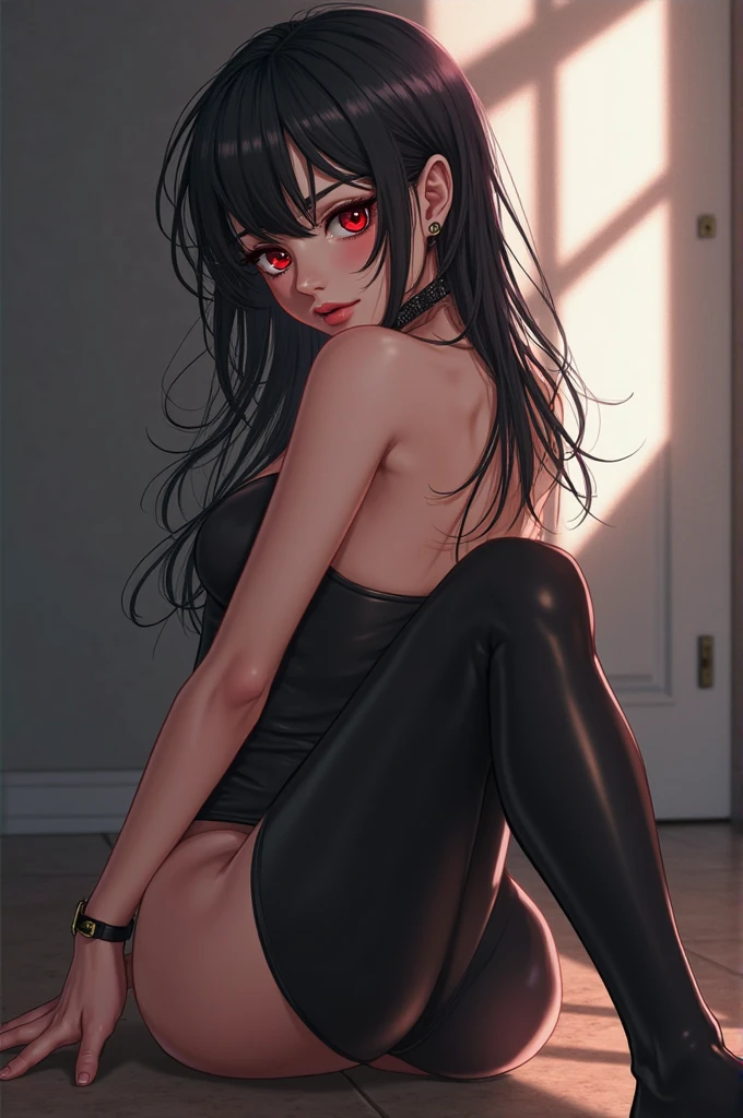 Ninja Girl, big breastes, black briefs, mid length hair, nearly without clothes, Beautiful navel, The chest is wrapped with a very thin black ribbon, Very thin black bandage around the chest, nearly naked, Wearing a mask, open neck, bare shoulders, nice ass, Sexy, Masterpiece quality, Detailed, beste-Qualit, Perfect, two arms, Holds a katana, looks at the viewer, stands in front of the viewer, two arms