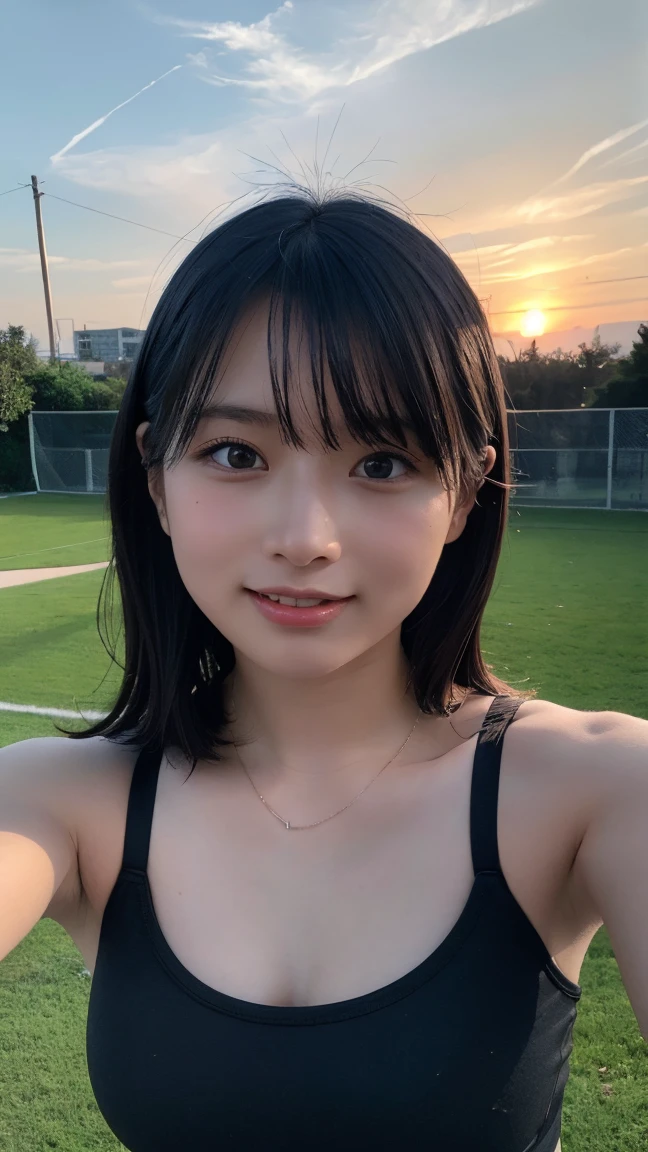(Best quality, 8k, masterpiece: 1.3), a Pretty Girl with perfect figure: 1.4, (high-school student, teens), black hair, (blunt bangs:1.2), bikini, in the pool, highly detailed face and skin, detailed eyes, double eyelids, big breasts, smile