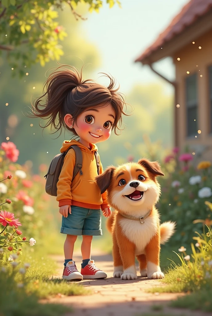 A girl with dog