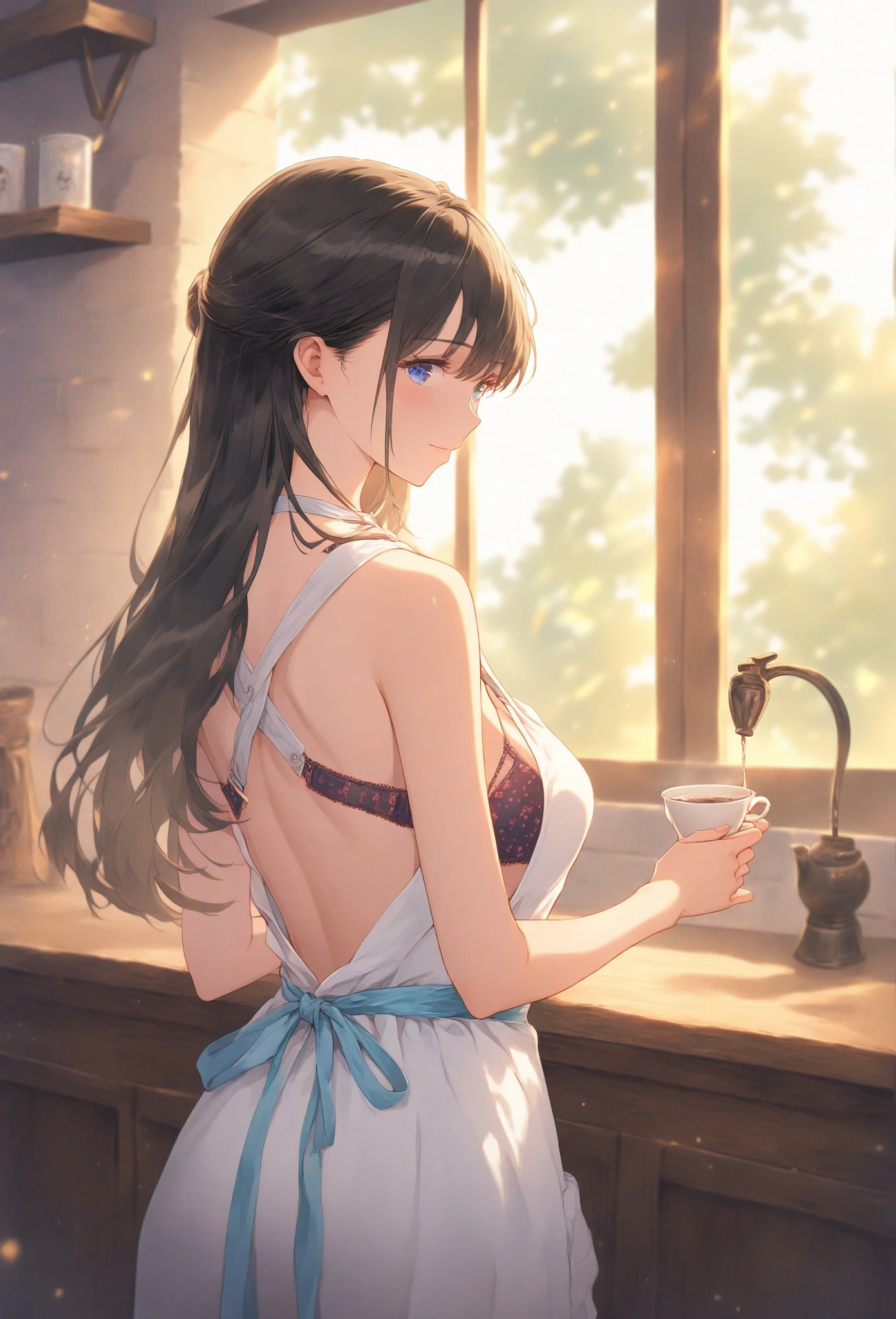 realistic, naked, apron,