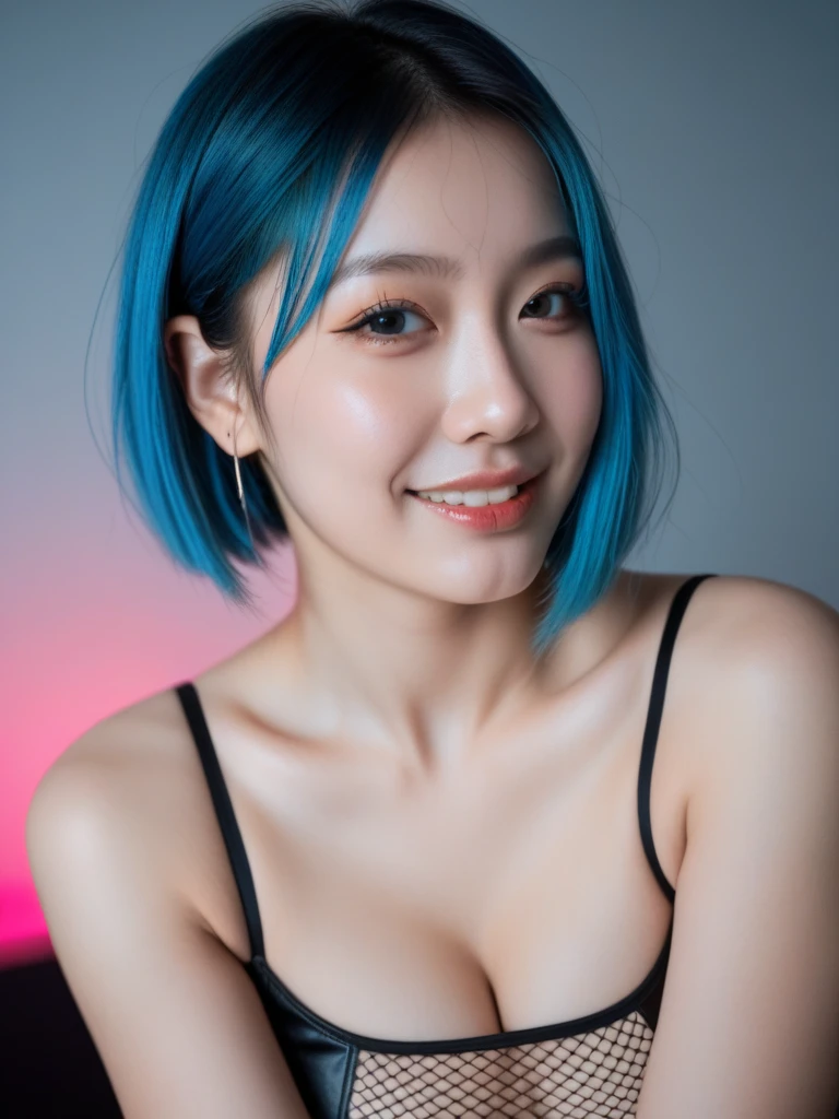 ((best quality)), ((masterpiece)), (detailed), perfect face, 4k, 8k , thick woman, thick body, Indonesian-japanese goddess , blue hair , wavy short hair , wearing sneakers , full body, random casual clothes , slightly fat belly , slightly fat thighs , slightly fat arms, japanese cute woman , fat cheeks , Indonesian cute woman 