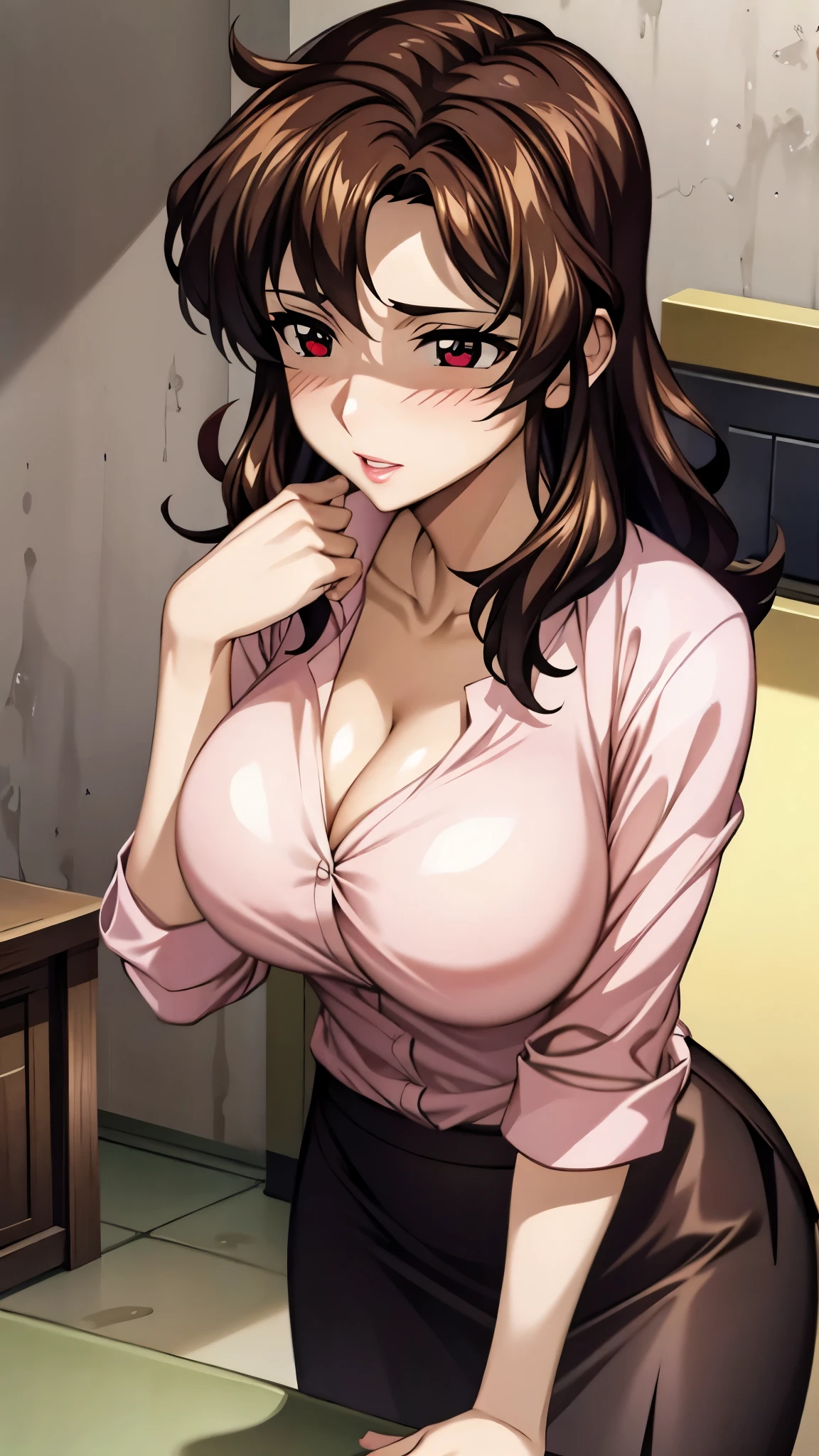 solo , big breasts ,busty , highest quality, masterpiece, High resolution, 1 girl, sae chabashira, (30 year old adult woman:1.5),long hair, (black髪:1.5), hair ornaments, (brown eyes:1.5), ponytail, hair clip, clavicle,black bikini , lying on bed