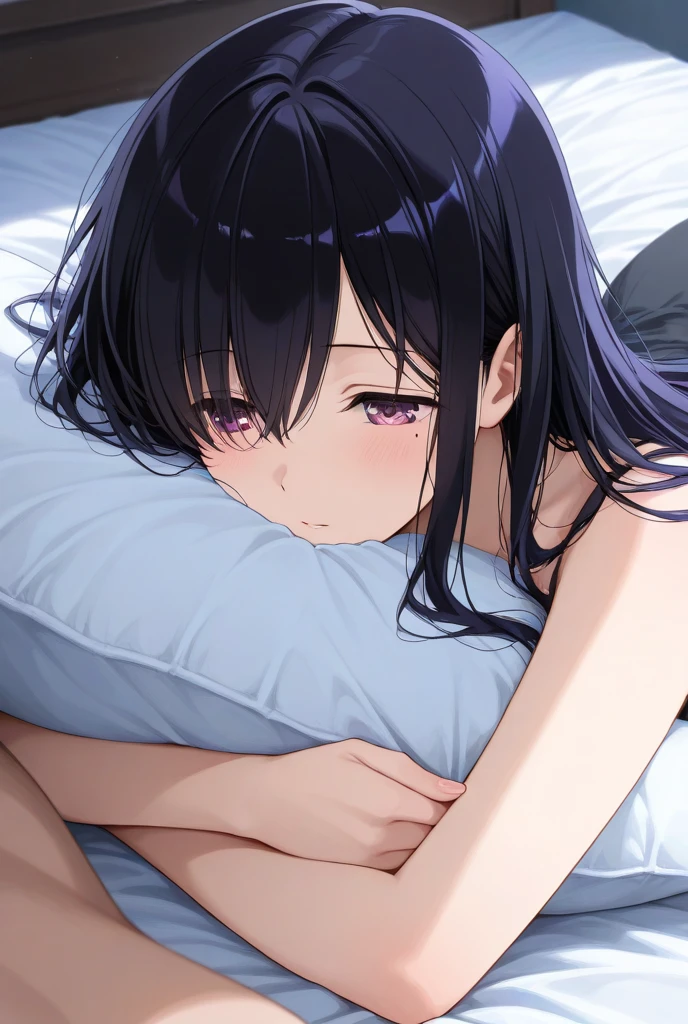 Long black haired girl、20age、clear、White luxurious lace long slip、In underwear、Being raped by a middle-aged man、Normal position、Private room、Shyness、Crying face、resistance、fear