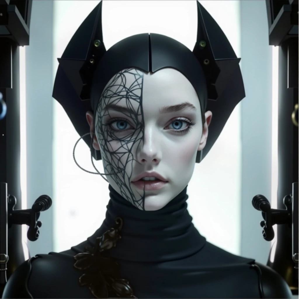 "Generate an AI image depicting Anya Taylor-Joy with a sinister and malevolent demeanor, embodying the character of an evil ripper."