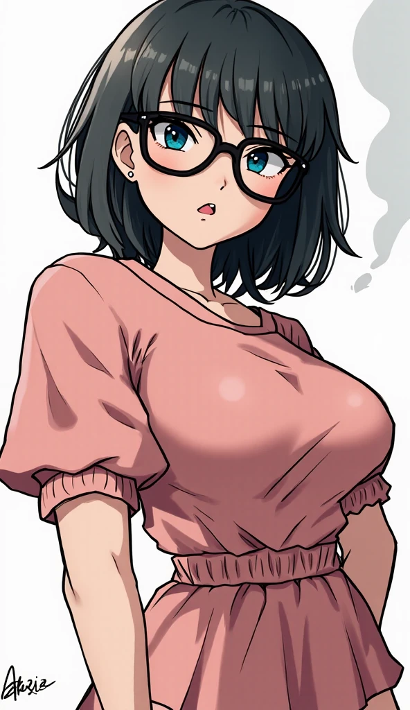 (( close、16k、highest quality、high detail、Rich skin details, nffsw)))、perfect anatomy、Office Lady、(((huge breasts、Chubby)))、Sweat,put your hand on your chest、wide ass、thick thighs、(red eyes)、Glasses、((short hair、Putting your hair back))、((black hair)), ((((blush、embarrassing、surprised))))、sitting on the floor、legs spread、((Light blue floral lace bra、Light blue floral lace panties、white shirt、pencil skirt、skirt lift、Shirt open、put your hand on your chest))、tight clothes、:○、(locker room)、
