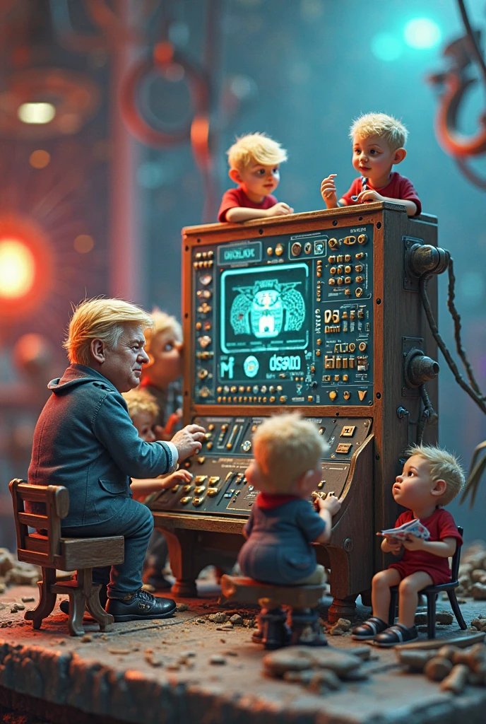 three male children, at 12 years old, detailed perfect face, 4K image, playing videogames, whole body, in a Walmart store, you are clear, yellow hair.
