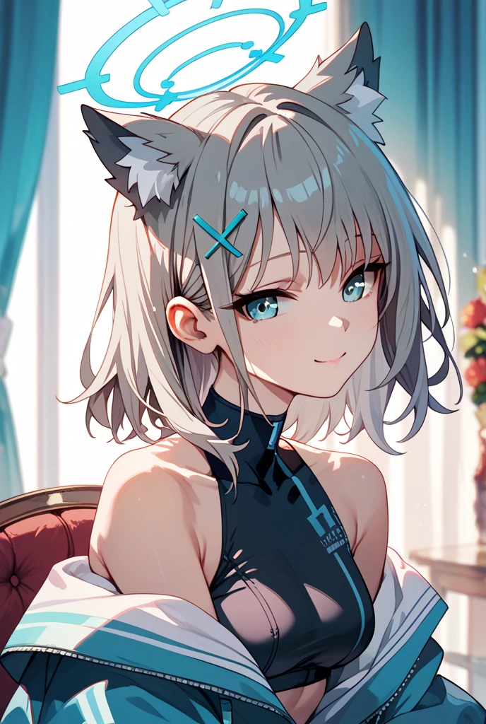 great quality ++ Extremely detailed high resolutionolution, very aesthetic, expressive eyes, (((Perfect face))), (((face symmetrical))), ((good anatomy)), (((perfect hands))), (((8k))), UHD, hd wallpaper, (((detailed high cal, (((((1girl)))))), only, Masterpiece, The best quality, high resolution, Highly detailed, (illustration), Beautiful detailed eyes, ((((full body))), (((solo))), (((((Koyanskaya))))), (((white dress))), (((smiling))), (((fusion))), (((agglutination))), (((Combination))), (((((White hair))))), (((blue eyes))), (((ponytail))), (((white dress))), (((jewelry))), (((necklace))), (((earrings))), only, jaeces, earrings, long hair, parody, (((scar))), (((scar ocular))), (((hair ornament))), (((office background))), Side ponytail, scar en la cara, Upper part of the body, (((fox tail))), (((fox ears))), (((tiara))), (((jewelry))), (((earrings))), (((neckline trimming))),