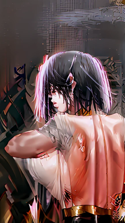 a tied up naked teenager girl in black pigtails getting raped by an emo teenager male guy with short black hairs, spaceship, space ship, futuristic, guy with short hair, bondage, bdsm, incest, brother, sister, tenderness, rape, sex, forced, sexual intercourse