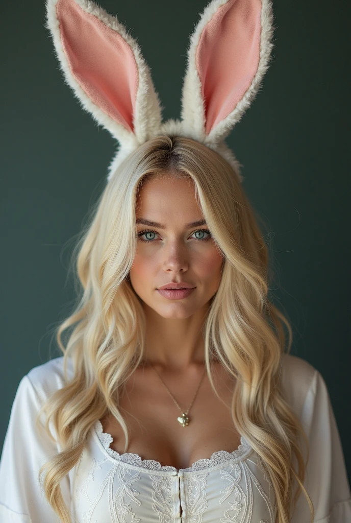 Blond women in bunny cosplay
