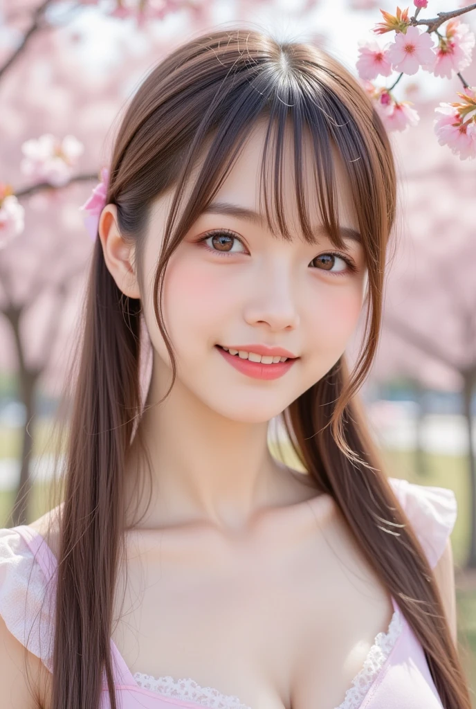 nude,professional lighting,(Photoreal:1.4), (Top image quality:1.0), (Super high resolution:1.0), 8K, Raw photography, (masterpiece:0.2), (Pueros face_v1:0.5)、(最高quality Detail:1.2)、realistic、8K UHD、High resolution、(1 girl:1.2)、超detailedな、High quality textures、intricate details、detailed、Very detailed CG、High quality shadows、Beautiful and delicate face in every detail、Beautiful and delicate eyes in every detail、(symmetrical eyes:1.2),Depth of bounds written、ray tracing,1 girl, japanese girl, (natural smile:1.4),cute, thin, , Stand in a graceful posture at a traditional shrine. , Hair decorated with elegant and delicate kanzashi, and a gentle expression. (Against the backdrop of a shrine with cherry blossoms in full bloom:1.4)、Soft light on a spring afternoon、Adds tranquility to the scene. Render in a realistic style with meticulous attention to detail, High resolution画像.sky porn, magic hour, (realistic:1.3), 細かくdetailedに, quality, (table top:1.2), (realistic:1.2), (最高quality), (複雑なdetailed), dramatic, ray tracing, photograph, +roller
