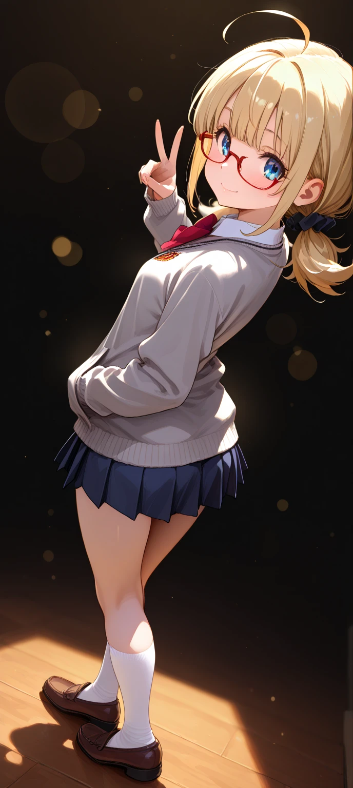 masterpiece、masutepiece、4K、8k wallpaper、Official art、girl with、18year old、Americana、blondehair、blue eyess、clean nose、Small lips、Laughing、Colossal tits、Wear school uniforms、Wear a Japan uniform、a sailor suit、Wearing a tight skirt、FULL BODYSHOT