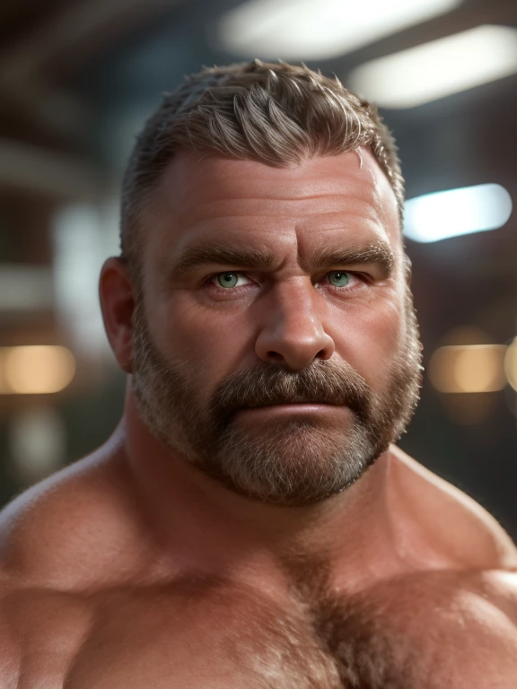 (Highest quality, amazing details: 1.4), masterpiece, original characters, natural volumetric lighting and best shadows, deep depth of field, sharp focus, portrait of a hyper muscular rough old Assyrian man 45 years old incredibly beautiful muscles, big arms, big pecs, biceps, thick thighs, big quads, full body, handsome face manly, beard, attractive with clear eyes, seductive smile, short gray hair shaggy, shirtless, leather pants, (messy painted body: 1.05), (wall background of graffiti murals: 1.15), old industry area, (standing on ruined city streets crosswords: 1.2), picturesque, overexposure, photorealism, photorealistic, nsfw, sexy, , sharp, focused, centered, sensual, HD, 8k, DSLR, RAW --auto --s2