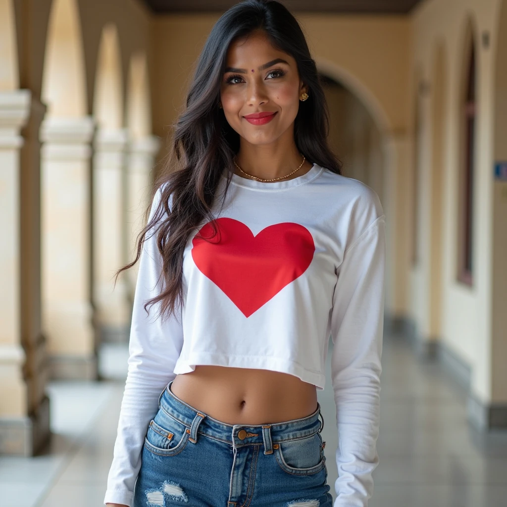 missionary, sex, vaginal, 1girl, 1boy, ?????, lying, white t-shirt, ??????????, medium hair,( two-tone hair ), uncensored, spoken hearts, smile, closed mouth, blush,