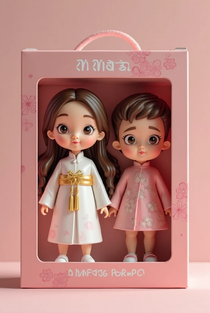 Make them cute prince and princess with beautiful fortress at back