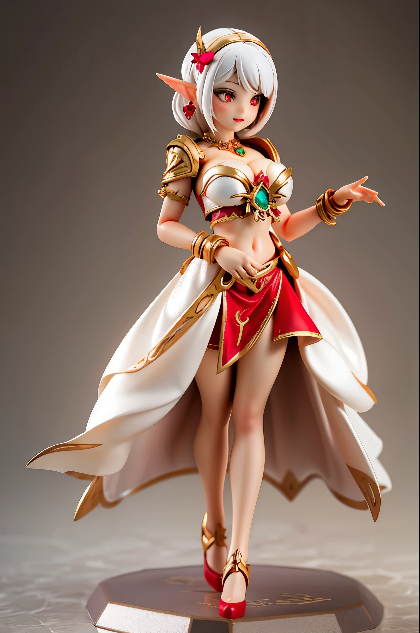 full display of baroque style Jewelry design, a pair of earrings, Blue Gem, diamonds, very detailed vray render , flash, High Quality, 18k, (full body:1.2), pixie cut, bungs, side lock,hair flower,
Edge BE, Red and Gold, wearing Edge BE, elf, gigantic breast,cleavage,a beautiful young woman wearing golden and red dress, miniskirt,Jewelry, necklace, earrings, A light smile, very long hair, blush,big cute eyes,plump thick lips, red lips, white hair, (white skin:1.3), shiny skin, skindentation, (tan lines with a bound:1.3), Eye Mask, red dress, golden embroidery, red eyes, (transparent:1.2), Shoulder Armor, arm-crossed, Evening Gown , Claw Gauntlet,pedestal