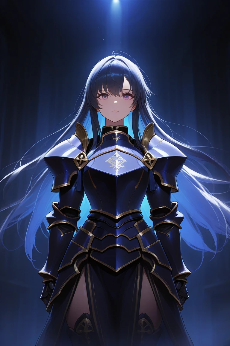 girl, Wearing simple armor, Shattered armor, Armor is broken and missing parts, A broken sword lying on the floor, She is kneeling on the floor, She is very sad,  Tears galore, Super long hair, Long eyelashes, Highly detailed face, Glowing Lips, Glowing Eyes, church, 