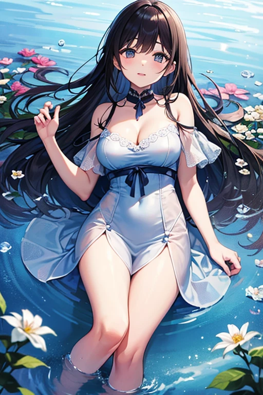 {{{{{16k}}}}}, {{{{{She is in her prime as a woman in terms of body expression and sex appeal and she exudes an overwhelmingly attractive aura and technical sex that makes men fall in love with her, transforming a Japanese girl with a cutely pussy into her facial rank to the SSS rank of top-notch pretty actresses, She's in a cylindrical aquarium filled with female hormone fluid with a control panel that allows her to change the shape and appearance and personality of the girl inside at will, The oil of glowing flowers is poured into the aquarium and she is turned into a beautiful herbarium, When the control panel under the aquarium was adjusted to a innocent beautiful big-breasted with tight cleavage slender underbusted personality girl her appearance changed to a cutely innocent and gentle look, She was a 12-year-old girl but after being locked in a aquarium for four years and injected daily with beauty-enhancing hormones she grew into a 16-year-old girl that she had an purd fetish for lips and necks and waistlines, The lush growing tits and waistline of a 16 year old ripen quickly when the control panel is moved to a 20 year old and we see her in her prime as a woman, her clearer nip line from underbust to hips, she grew up she became pretty face like an idol, Her too-beautiful rounded tits wrapped in her separates frills pastel colored bikini, Her hair is replaced by a bang long glossy very Straight black hair, The growing body is reproduced with sex-loving, thick vivid lips, Her gasps echoing through the water, She transforms her into a cute once-in-a-millennium}}}}},{{Extremely detailed}},{{{{{integrated her head small, Enchanting Too thick and erotic deep pink lips, Her thickened lips shimmer with luster}}}}},{{{{{Her tattoos spread all over her body, She is tattooed with lewd flowers on her neck, arms, lower abdomen, thighs}}}}}